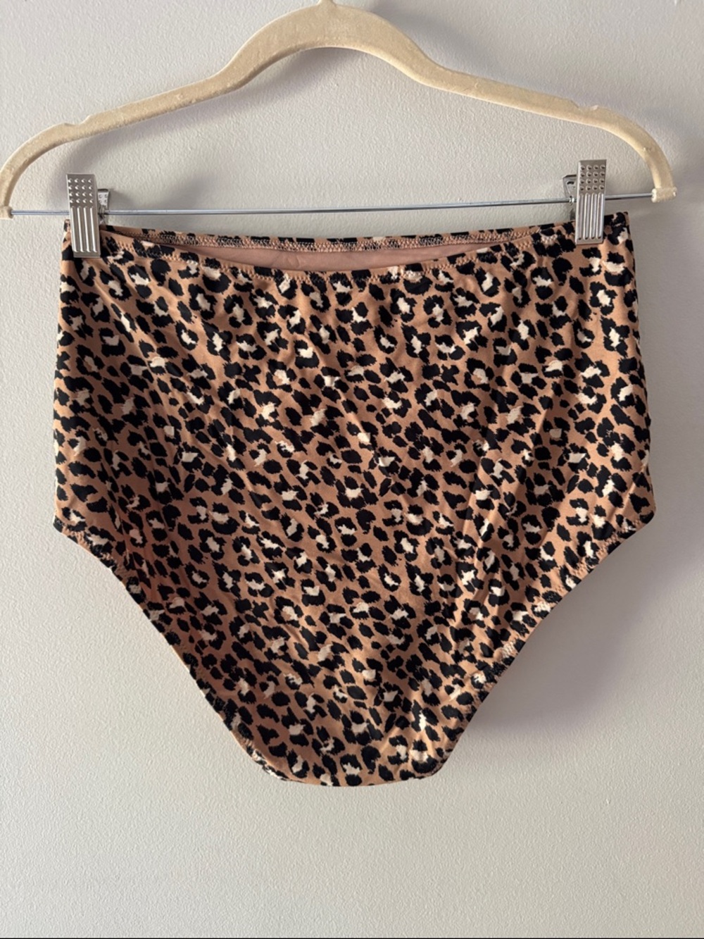 Aerie High-Waist Leopard Print Summer Swimsuit Bikini Bottoms - Picture 2 of 3